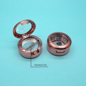 Paleta de sombra de ojos vacía, resaltador de polvo compacto, caja de embalaje con ventana, color oro rosa, diámetro de mm - Product Image 3