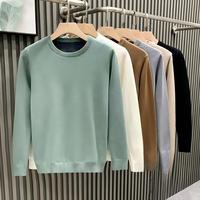 Pull col rond pour homme, nouvelle collection automne, couleur unie, style japonais décontracté, tendance, simple, élégant, tricoté, anti-boulochage