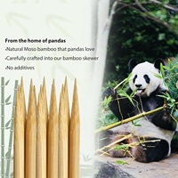 Brochettes en bambou rondes naturelles - Longues brochettes coréennes pour barbecue en plein air avec finition lisse, écologiques, jetables, résistantes à la chaleur