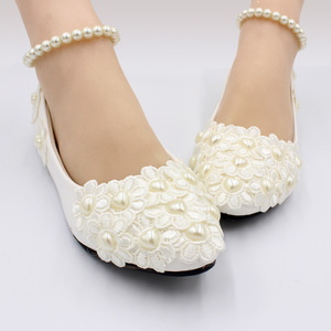 S3539F di alta qualità nuova cavigliera bianca decorativa piatta di grandi dimensioni in pizzo da sposa da donna - Product Image 1