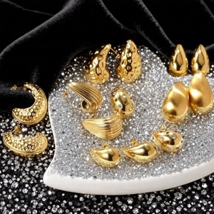 Boucles d'oreilles clous en acier inoxydable personnalisées, étanches et anti-ternissement, couleur or, bijoux en métal, cadeaux pour femmes, vente en gros - Product Image 2