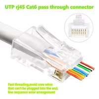 Connecteur RJ45 Cat6 FANGBEI 8P8C UTP non blindé pour câble LAN, contacts en bronze phosphoreux, alimentation, audio/vidéo, réseau, mâle, PC