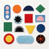 Accessoire de sac en tissu personnalisé, logo d'animaux mignons, effet de couleur dégradée, patchs 3D, patchs brodés à repasser