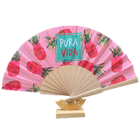 Kipas Tangan Lipat Kayu Tahan Lama dengan Cetak Logo Kustom Grosir, Desain Musik & Bunga untuk Hadiah Promosi, Festival, dan Pesta
