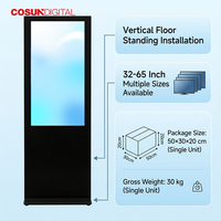 Totem numérique vertical double face à écran tactile étanche IP65 pour affichage extérieur en magasin de détail ou centre commercial