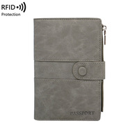 Portefeuille de voyage en gros avec blocage RFID, en cuir PU, porte-passeport multifonctionnel, étui pour passeport pour hommes et femmes, personnalisable