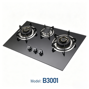 Cuisinière à gaz encastrable 3 brûleurs en céramique, plaque de cuisson au gaz GPL pour usage domestique et hôtelier - Product Image 2