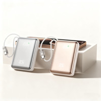 Tendance 2026 : Power Bank Ultra Mince 20000mAh 22.5W avec Écran LCD et Double Câble Intégré, Chargeur Rapide pour iPhone