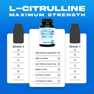 OEM L-citrullina capsule 3000mg Per porzione di supporto allenamento resistenza e recupero muscolare integratore salute - Product Image 5