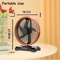 Ventilador Portátil AC/DC Recargable con 4 LED, Función de Oscilación de 3 Velocidades y Temporizador de 1 a 8 Horas para Cortes de Energía