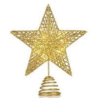 Glitzernder LED-Fünfzackstern Weihnachtsbaum-Dekoration Leuchtende Baumverzierung Festtagsornament