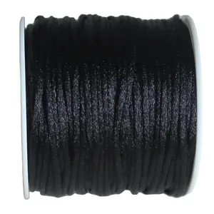 Оптовая продажа, 50 м/рулон, 1 мм, нейлоновый атласный шнур разных цветов, Шелковый Макраме-шнур с китайскими завязками, плетеная нить для бисероплетения