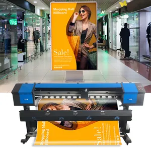 XP600 Printer nonair ramah lingkungan 1.8M Printer Plotter cetak kanvas untuk Poster papan iklan dalam ruangan