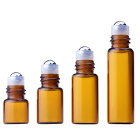 Flacon roll-on en verre ambré pour huiles essentielles et parfums, 1ml, 2ml, 3ml, 5ml, avec bouchon en plastique – Prix abordable