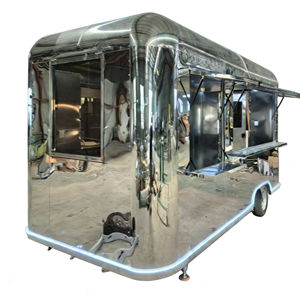 Chariot alimentaire mobile avec deux fenêtres de service et un design à arche arrondie, idéal pour la vente de collations et de boissons dans les zones touristiques - Product Image 4