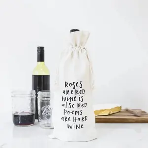 Sacola de vinho holográfica, juta de couro de neoprene saco de serapilheira de juta para natal