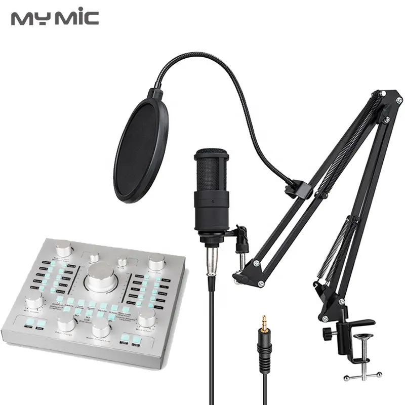 MY MIC microfono kit scheda audio apparecchiature da studio condensatore studio mic interfaccia audio usb per la registrazione vocale in streaming live