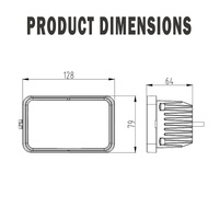 Lumière de travail LED industrielle rectangulaire ECE 3x5 pouces 40W pour Case IH 222004A2