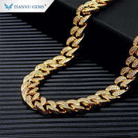 Tianyu gemmes ice out chaîne de bijoux hip hop moissanite diamants personnalisé lien cubain 14k 18k chaînes en or pur