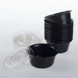 black 0.75oz 1oz 2oz 3.24oz 4oz 5.5oz small pp soy cup to go pot take away plastic restaurant sauce container