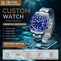 Montre mécanique automatique pour homme, logo de marque personnalisé, vente en gros, acier inoxydable argenté, montre de plongée de luxe, meilleures montres pour homme