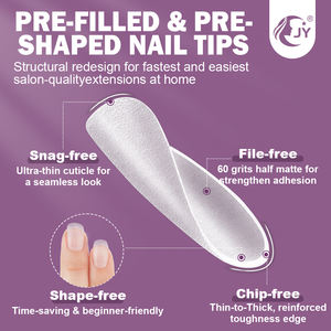 JIEYU - Nuevas Puntas de <span class=keywords><strong>Uñas</strong></span> de PMMA, 550 Piezas, 12 Tamaños, Media Mate, Cobertura Completa, Desmontables, Estilo Francés, <span class=keywords><strong>para</strong></span> Decoración de <span class=keywords><strong>Uñas</strong></span> - Product Image 2