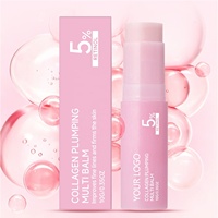 Stick anti-rides hydratant pour les lèvres et le visage, baume réparateur pour la peau au PDRN et collagène rose, stick multi-baume volumisant, faible MOQ, marque privée