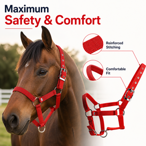 <span class=keywords><strong>Capezza</strong></span> per Cavalli Regolabile in Nylon Rinforzato, Resistente, per Addestramento Equestre - Product Image 5