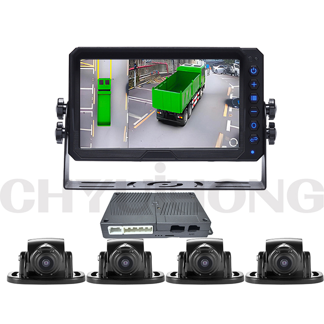 HD 1080P 3D 360 Degree Surround View Driving and Parking Camera System with DVR Recorder Reverse Monitor Bird's Eye View