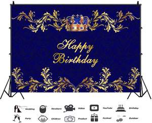 7x5ft Buon Compleanno Sfondo Re Regina Corona Royal Blue Modelli Astratta Fotografia di Sfondo Bambino Bambini 16th 18th <span class=keywords><strong>30th</strong></span> 40th - Product Image 2
