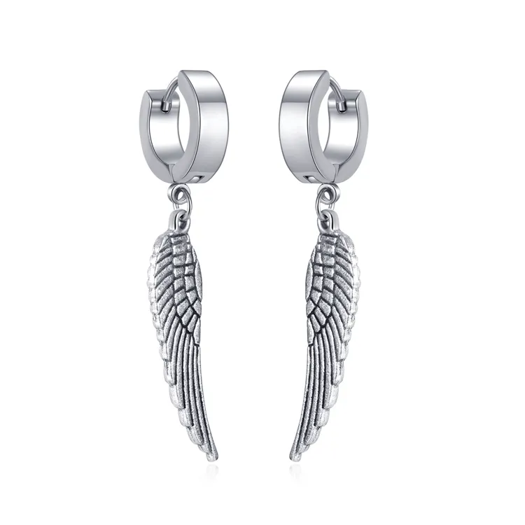 Fashion stainless steel wing earrings men wing pendant angel wing earrings