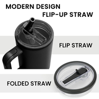 Nuevos Productos: Tazas de Café Aisladas, Taza de Viaje de 40 oz, Vaso de Acero Inoxidable con Asa y Tapa con Pajita Plegable