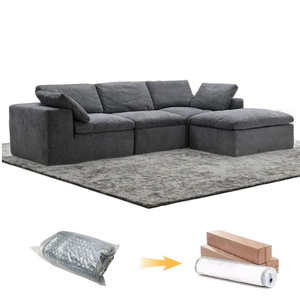 Canapé modulaire en tissu sans cadre, rembourré en mousse haute densité, compressé sous vide en boîte, pour appartement, ne nécessitant pas d'assemblage - Product Image 1