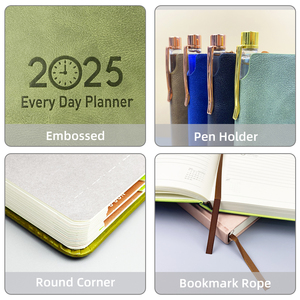 Agenda de Tapa Dura de Cuero PU A5, Cuaderno Planificador con Encuadernación Cosida con Hilo, 100 Hojas, Logotipo Personalizado, Organizador Escolar y de Oficina - Product Image 4
