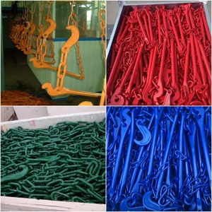 โรงงานผลิตโซ่เหล็กชุบสังกะสีเชื่อมแบบขายส่ง พร้อมตะขอเกี่ยวแบบ Clevis และตะขอแบบ C  โซ่รัดโลหะ G80 พร้อมตัวรัดแบบ Ratchet - Product Image 4