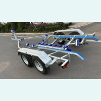 Remorque de bateau à chargement facile 5800 mm, essieu tandem, freins à disque, remorque de bateau galvanisée avec VIN&DOT&CE