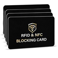 Cartes anti-RFID avec logo personnalisé en métal pour cartes de crédit, de débit et d'identité, portefeuille anti-fraude noir, anti-vol