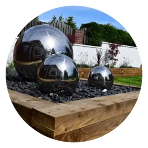 Bola logam patung taman luar ruangan tahan lama bola air mancur baja tahan karat