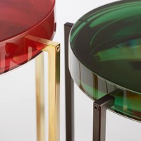 Table basse en acrylique transparent personnalisée SHUANGHE, cadre en métal, design minimaliste, taille personnalisée, meubles de salon, utilisation en côté du canapé