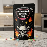 Sachets Doypack refermables anti-odeur et anti-enfants, personnalisés, en PE Mylar, pour chips, chewing-gum et aliments pour animaux de compagnie