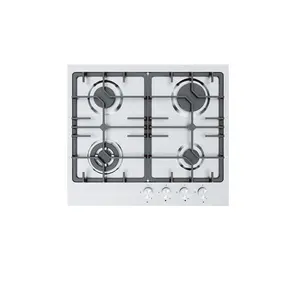 Panik membeli alat dapur kompor Gas 4 pembakar Built-in baja antikarat kompor Gas cor besi panci Cooktopss Hob