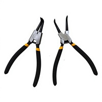 Pince à circlips améliorée 2 pièces pour nez de clé à circlips, outil de démontage de circlips intérieur/extérieur avec poignée antidérapante pour espaces étroits et trous profonds