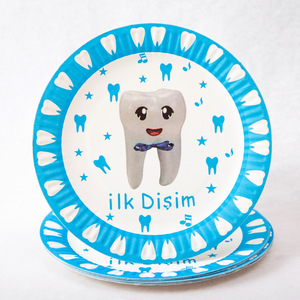 Wholesale Baby First Birthday Party Supplies Blue and pink Baby Shower Teeth Party Supplies Set - Product Image 4