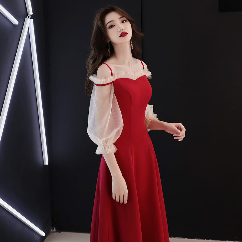 Red Long Sleeve Satin Prom Dress - Elegant Asymmetrical Evening Gown for Women, Available in Various Sizes and Colors Red Long Sleeve Satin Prom Dress - Elegant Asymmetrical Evening Gown for Women, Available in Various Sizes and Colors