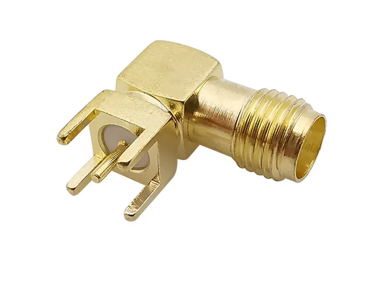 SMA Female Jack RF Coaxial Adapter Right Angle Connector Thru Hole PCB Panel Mount Jack Connector