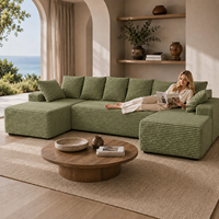 Canapé modulaire sectionnel OEM Cloud Couch, convertible en lit, de luxe, en forme de U, sans armature, compressé, pour appartement, décoration de salon, ODM