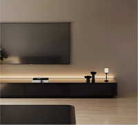Meuble TV Noir Élégant Haut de Gamme, Ensemble Table Basse et Meuble TV Moderne pour Salon, Meuble TV de Luxe Designer avec Rangement à Vendre