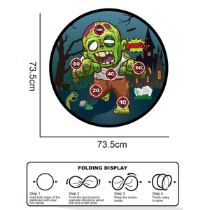 Jeu de fléchettes pliable en plastique sur le thème de l'Halloween, 73,5 cm, avec balles collantes autocollantes, 6 couleurs, sans fléchettes tranchantes, pour 5 à 7 joueurs - Product Image 2