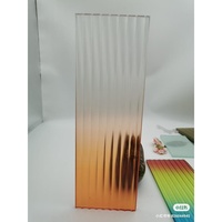 Panneau décoratif translucide en verre artistique coloré à nervures cannelées pour porte d'armoire de cuisine, armoire et meubles