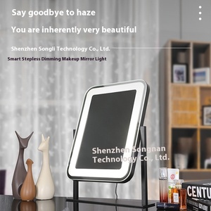 Estilo europeo y americano para espejo de maquillaje <span class=keywords><strong>con</strong></span> luz LED Espejo de escritorio de un solo lado <span class=keywords><strong>con</strong></span> diseño cuadrado de bombilla - Product Image 3